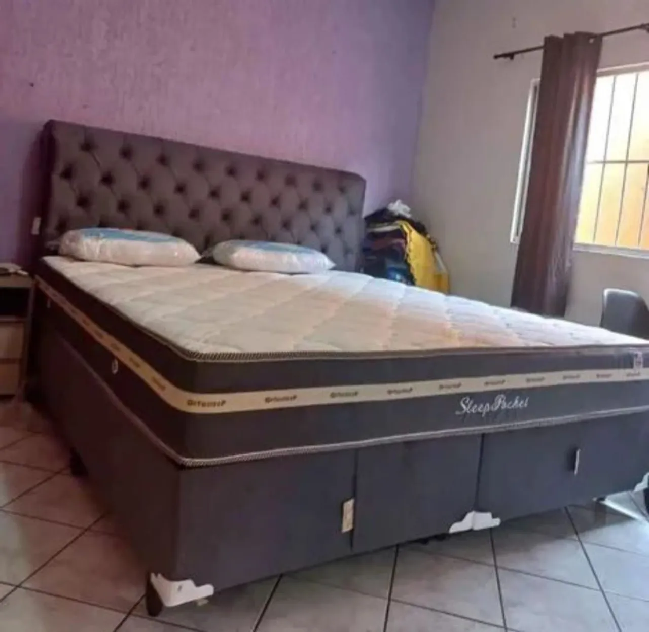 Cama super king com colchão molas ensacadas e travesseiro grátis