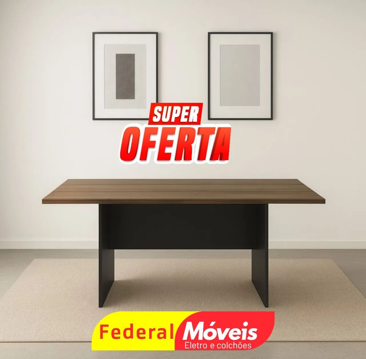 Mesa de Reunião 0,75x2,00x1,00 - Funcional, prática e elegante!