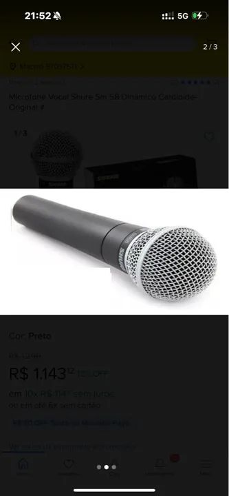Microfone Shure SM58 - Foto 2