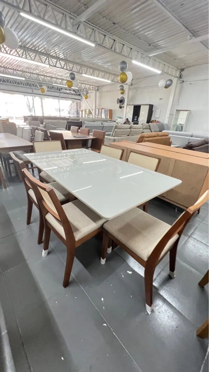 Mesa de Jantar Elegante com Cadeiras resistente de madeira  - Foto 2