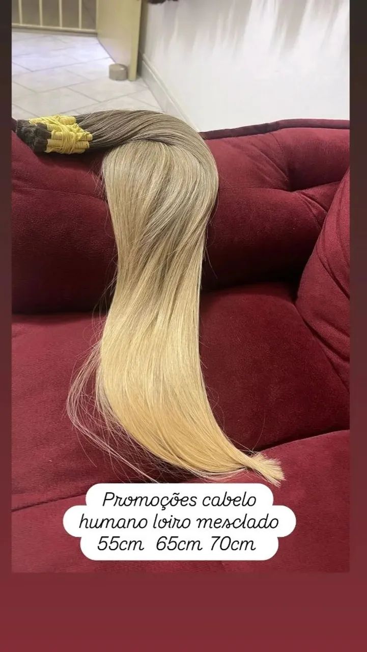 Promoção de cabelo humano loiro mesclado