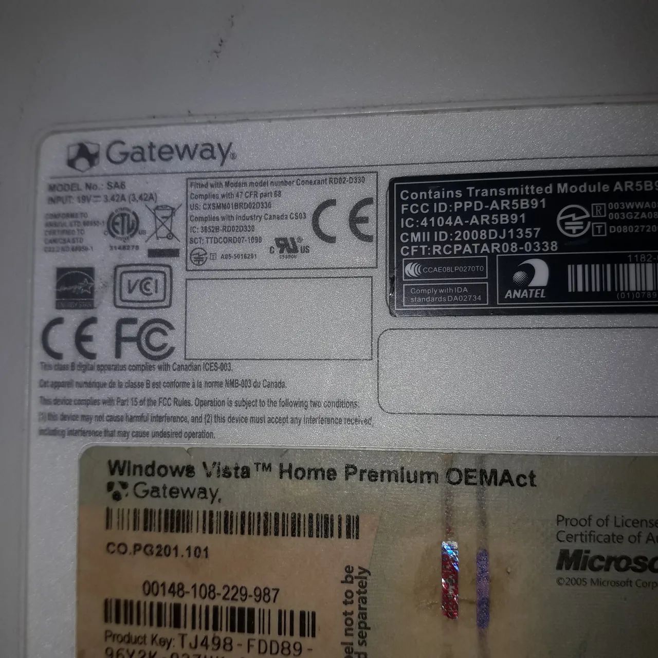Notebook Gateway com defeito,para retirar peças  - Foto 5