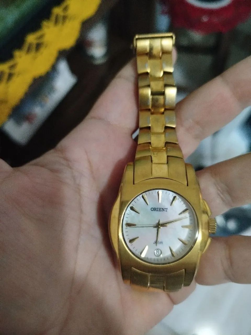 Relógio Orient unisex Dourado - Foto 2
