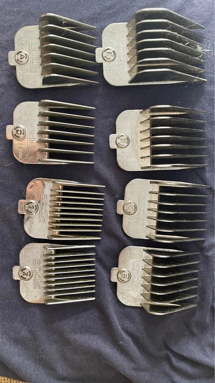 Máquina de tosa Andis + adaptadores Andis + lâminas Andis + tesouras - Foto 5