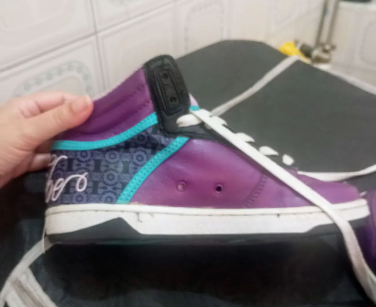 Tênis Vibe - Roxo e Azul - Tamanho 35 - Foto 3