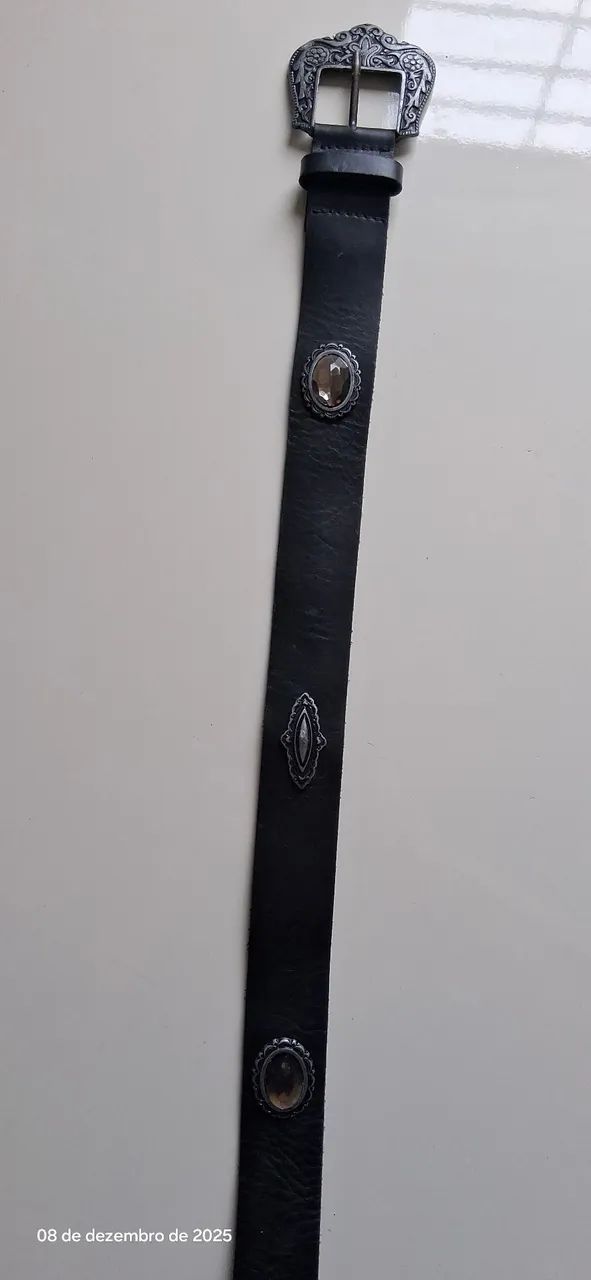 Cinto de couro preto 