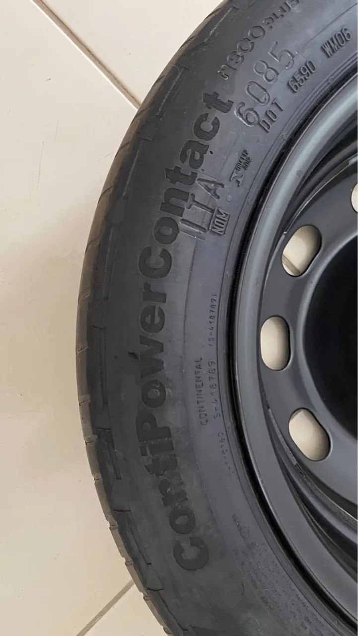 Pneus 185/60/R15 Step Estepe PowerContact Continental com Roda de Ferro de 15 Aço 5x100 - Foto 2