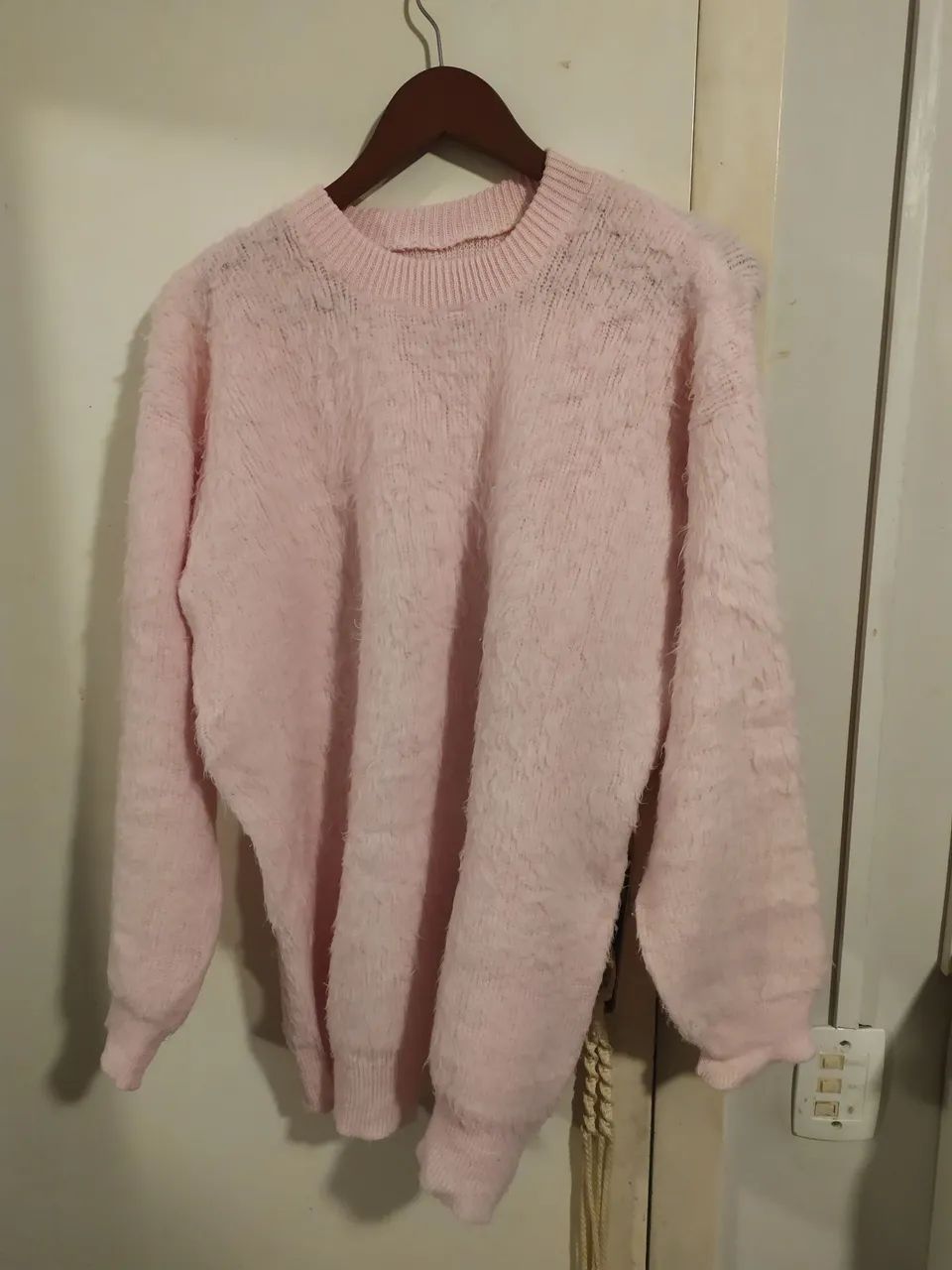 Blusa de lã rosa