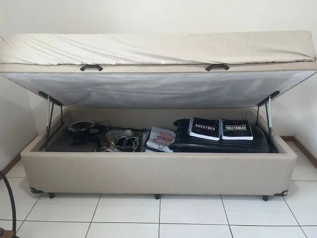 cama box com baú solteiro + colchão - Euro Colchões  - Foto 2