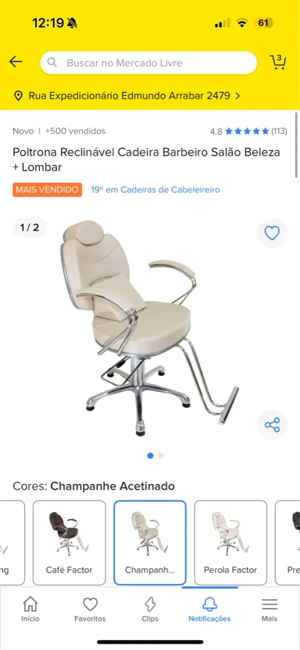 Poltrona Reclinável Cadeira Barbeiro Salão Beleza + Lombar