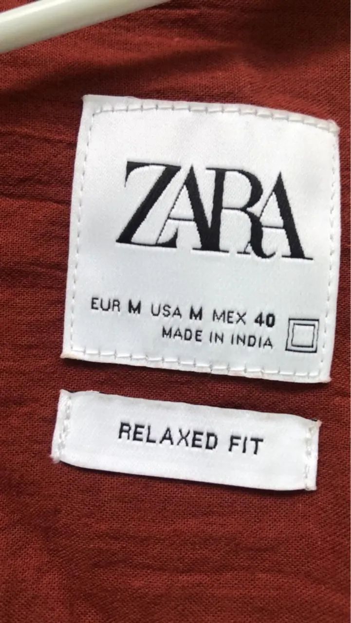 Camisa Manga Longa Vermelha Zara - Foto 5