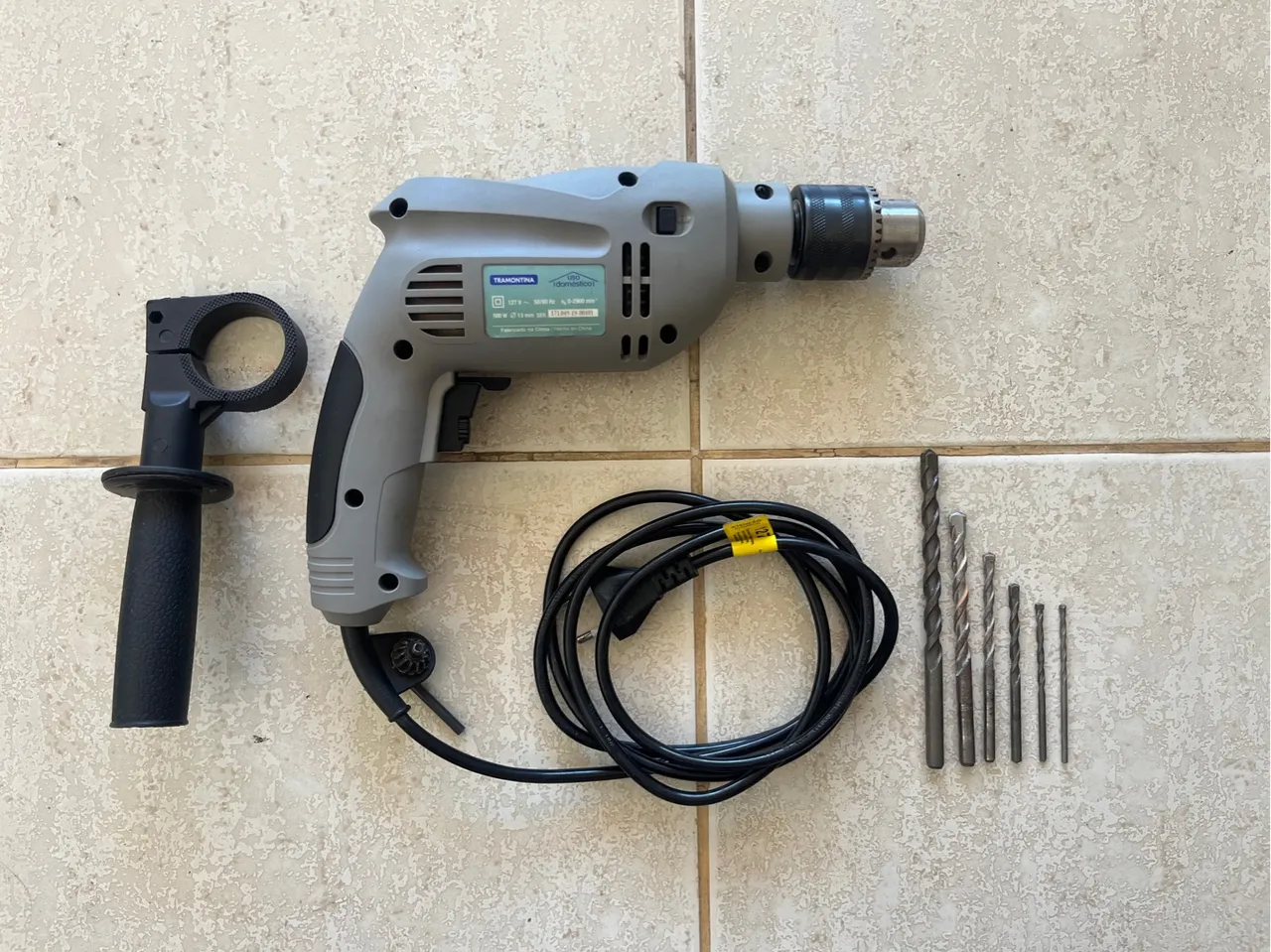 Furadeira de Impacto 500 W 1/2" 127 V Tramontina com Empunhadura Auxiliar
