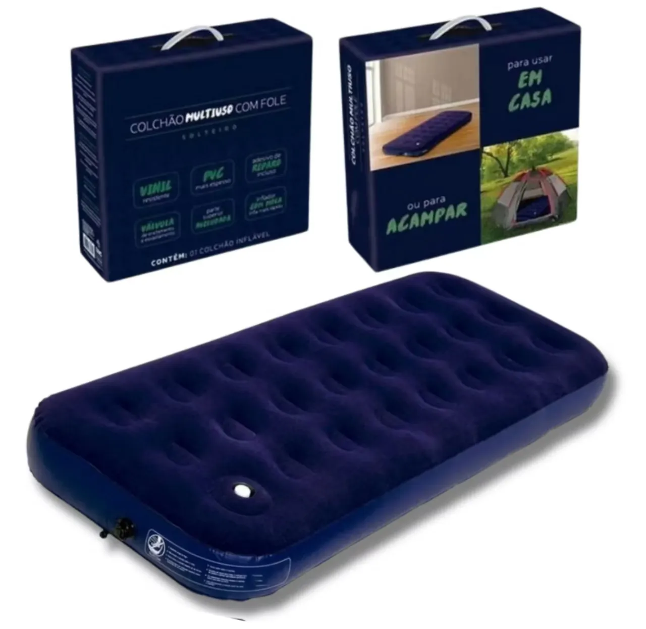 Colchão Inflável para Camping - Solteiro