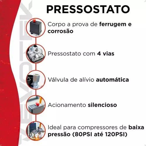 Pressostato Automático Compressor Ar Várias Marcas Completo - Foto 2