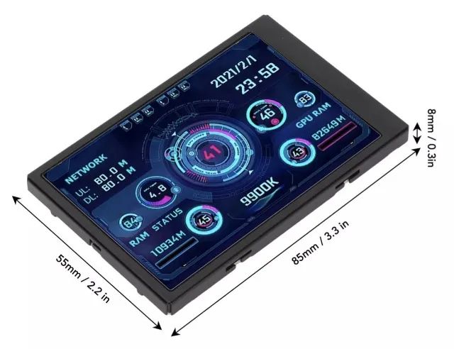 Mini tela De 3,5 Polegadas, Usb Tipo C, Ips, PC gamer Informações do hardware