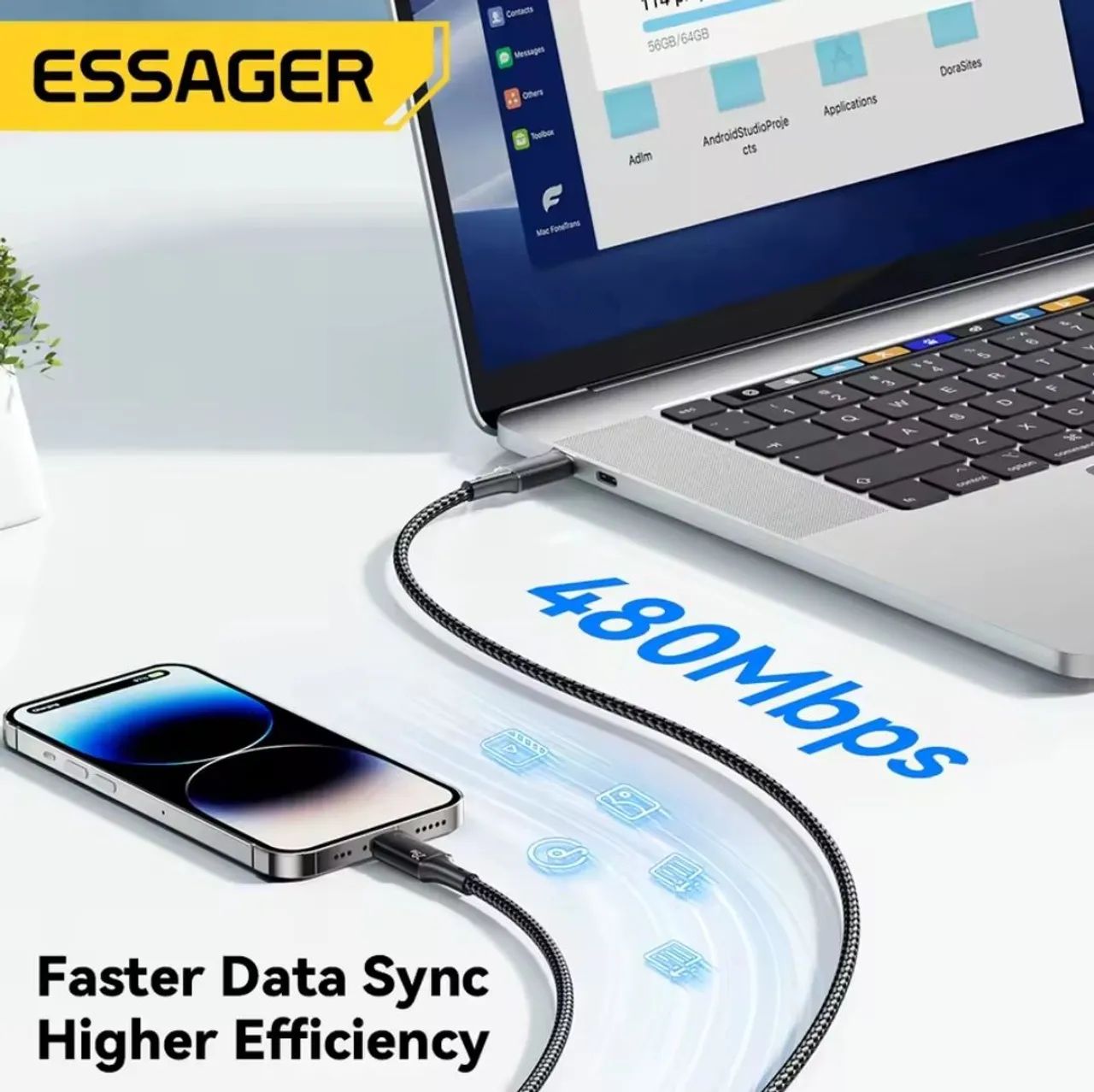 Cabo USB-C para iPhone 29W - Carregamento Rápido, NOVO - Foto 4
