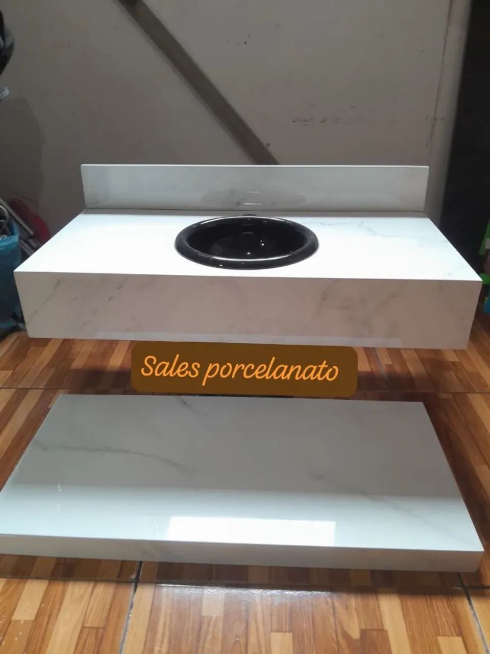 Bancada em porcelanato para banheiro