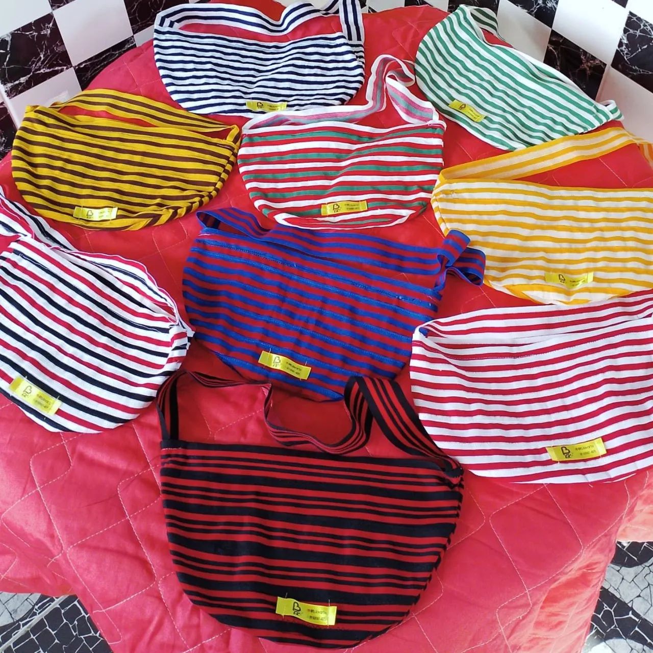 Bolsas de ombro listradas, diversas cores!