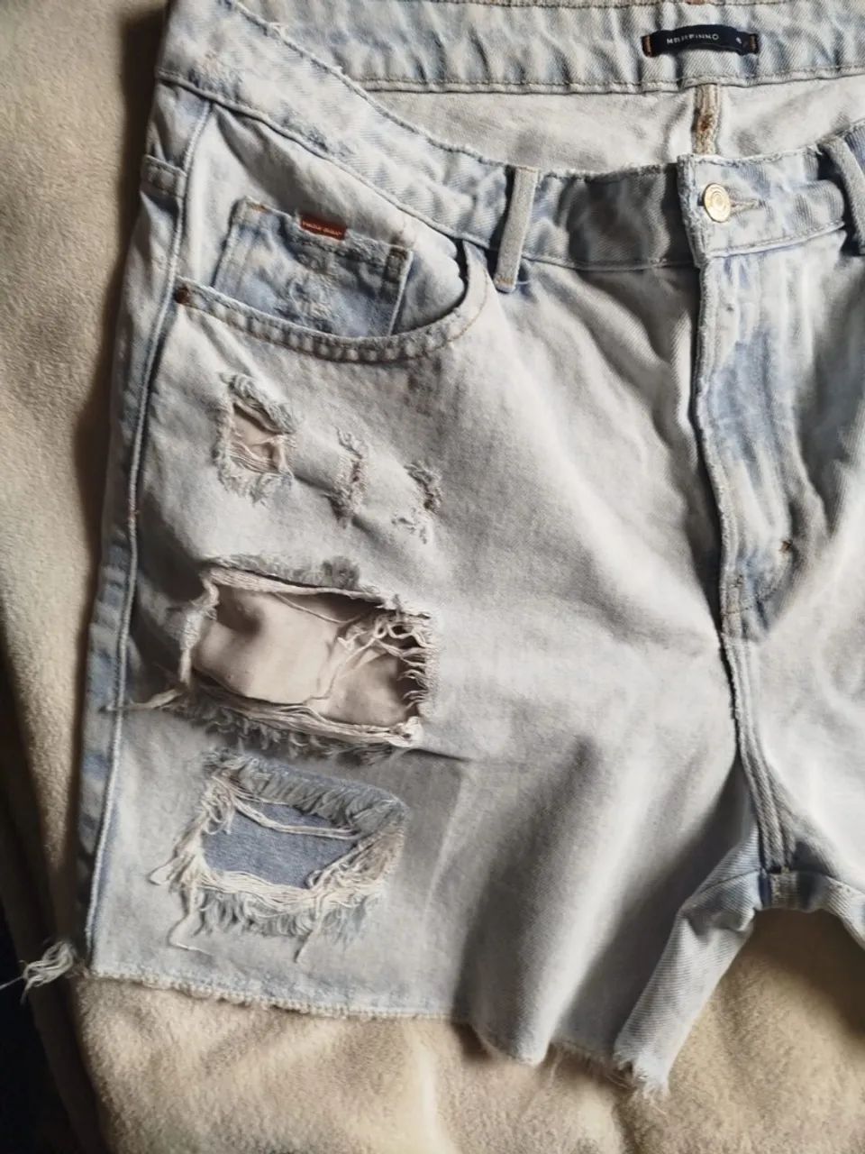 Short Jeans Desfiado Feminino - Foto 2