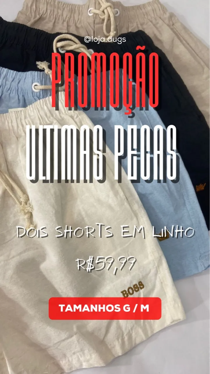 Promoção: 2 Shorts em Linho BOSS - Tamanhos G/M