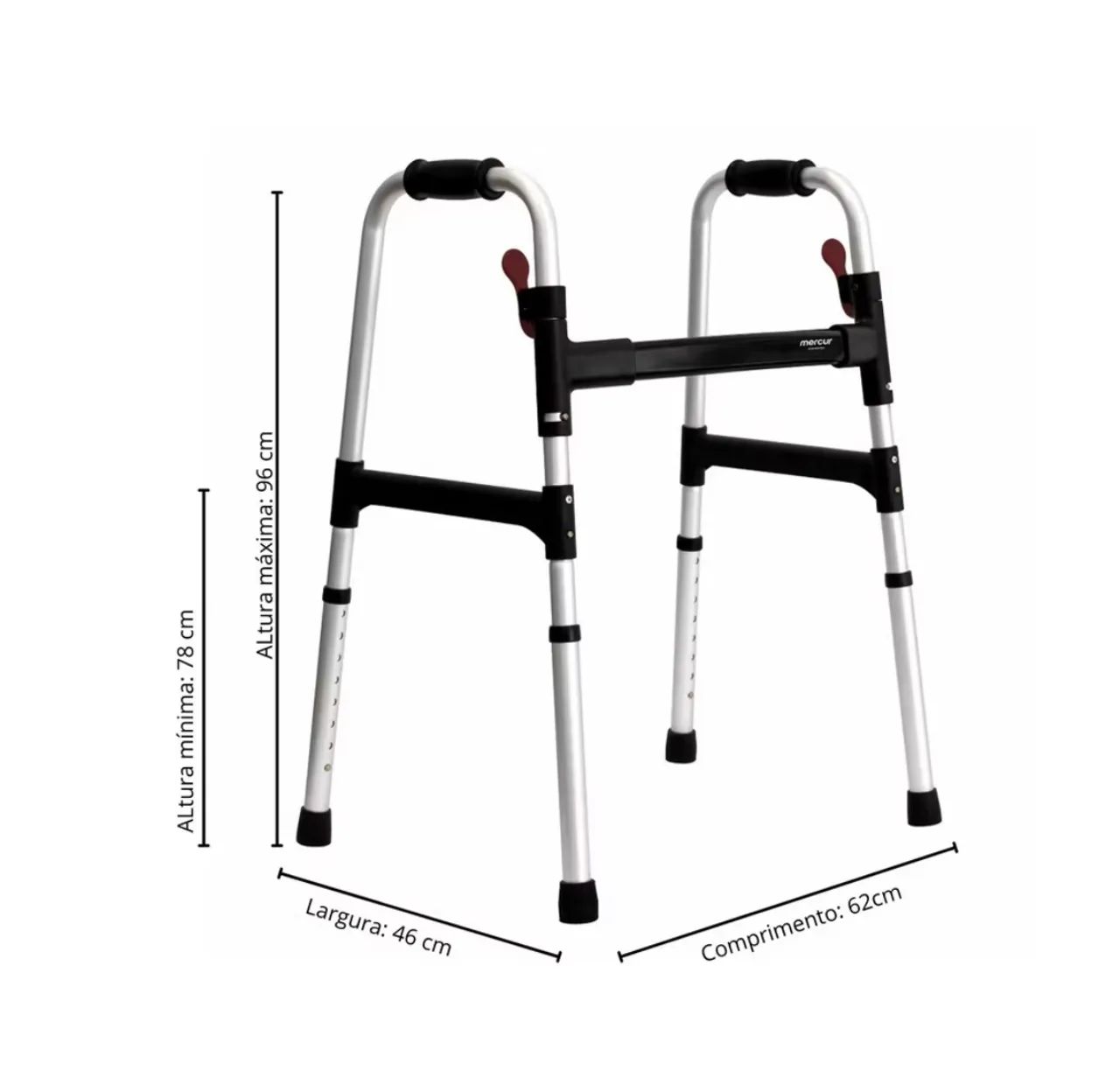 Andador de Alumínio com Regulagem de Altura