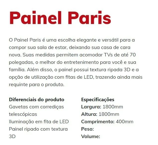 Painel de Tv com Led até 70 Polegadas de 1.80 Paris Lukaliam:off White / Jequitiba OFF WHI - Foto 3