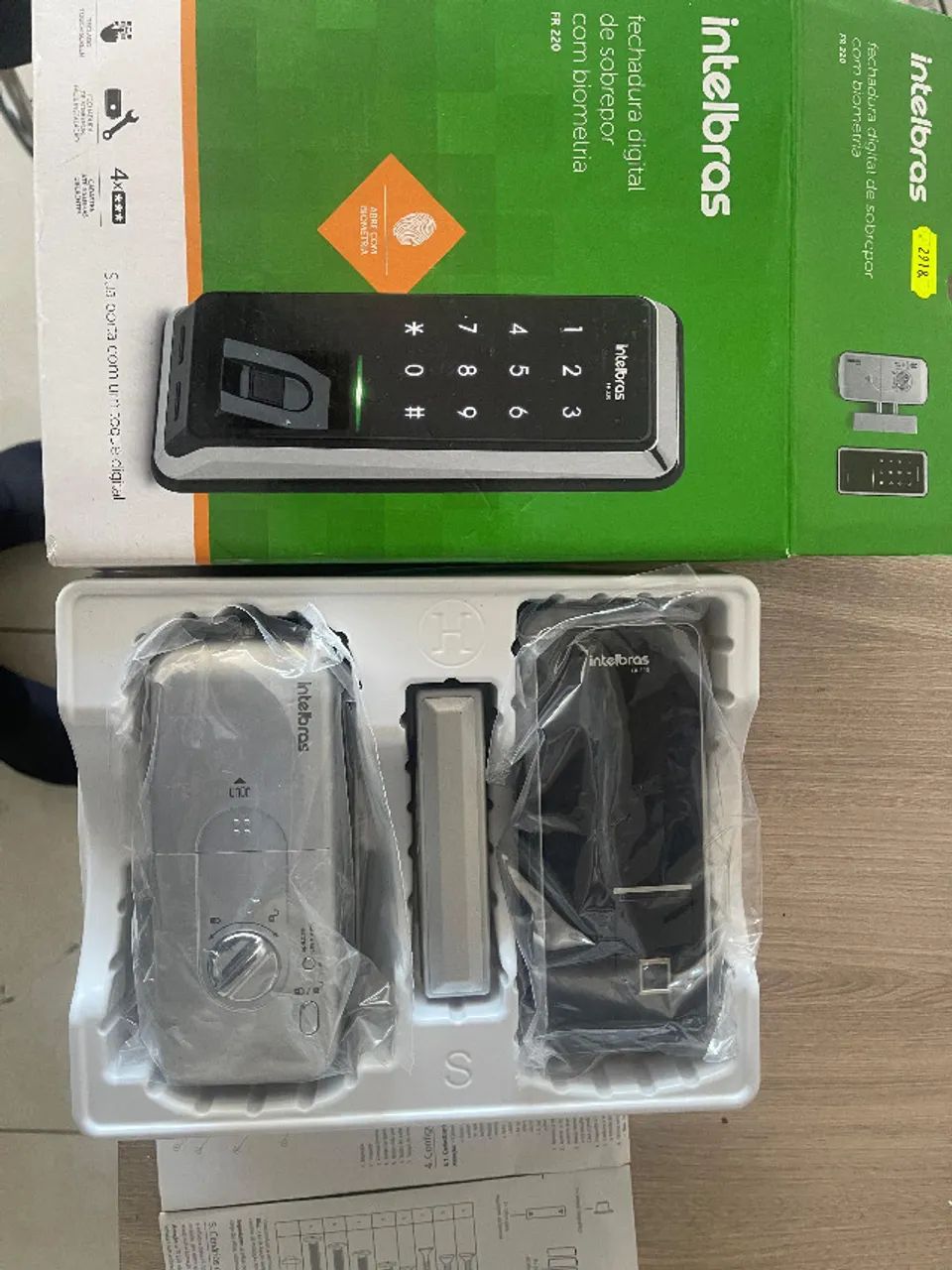 Fechadura De Sobrepor Digital E Senha Com Biometria Fr 220 Intelbras - Foto 5