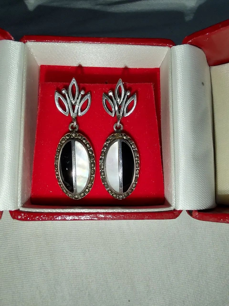Brincos de prata com marcassita  - Foto 2