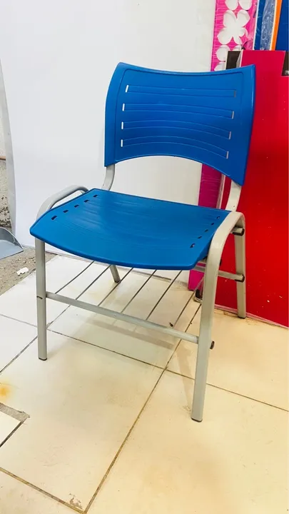 Cadeira escolar ou escritório azul 4 unidades