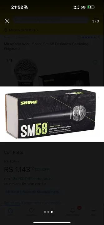 Microfone Shure SM58 - Foto 3