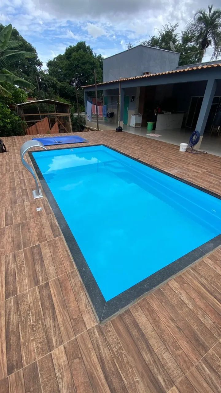 Piscina de fibra com PRAIA / Muitos brindes confira !!!!