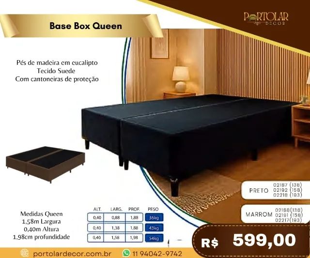 Base Box Queen , a pronta entrega 