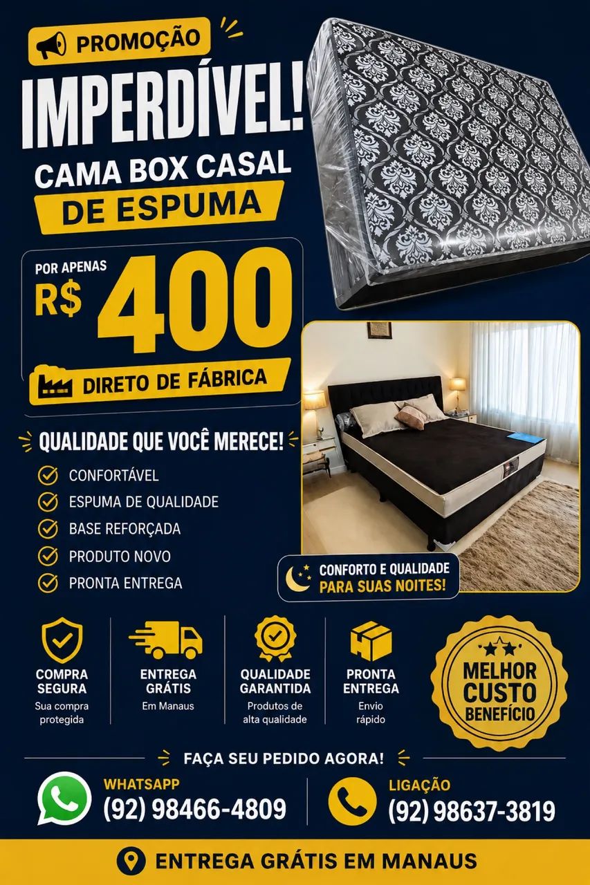 CAMA BOX CASAL DIRETO DA FÁBRICA