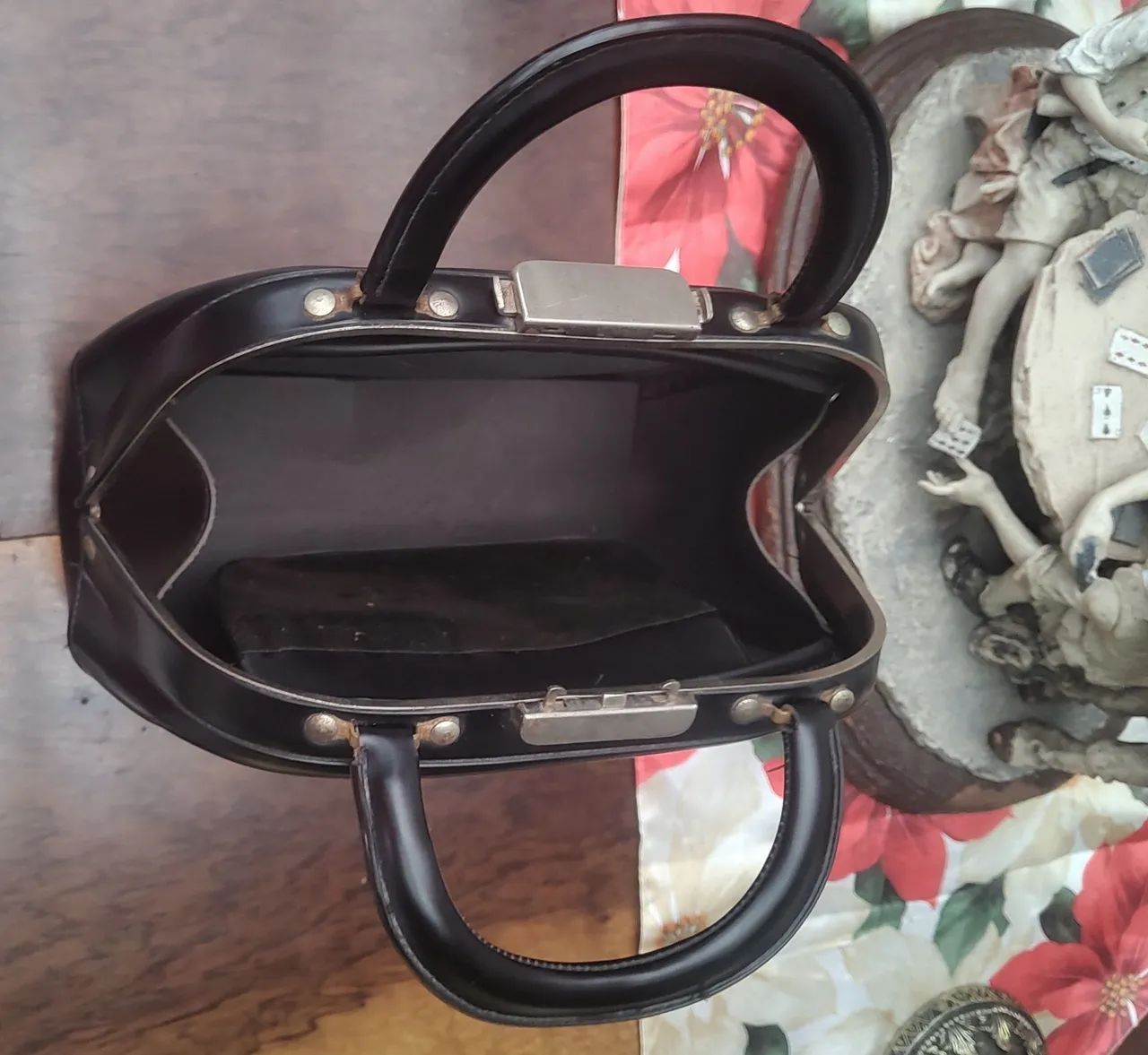 Bolsa estilo decor bag anos 50/60 couro  - Foto 4