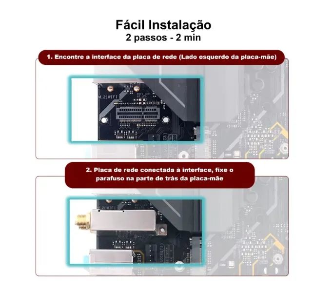 Wifi intel ax210 com bluetooth para Placa mãe Asus b550 x570 e outras - Foto 3