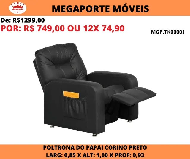 Poltrona Reclinável em Corino