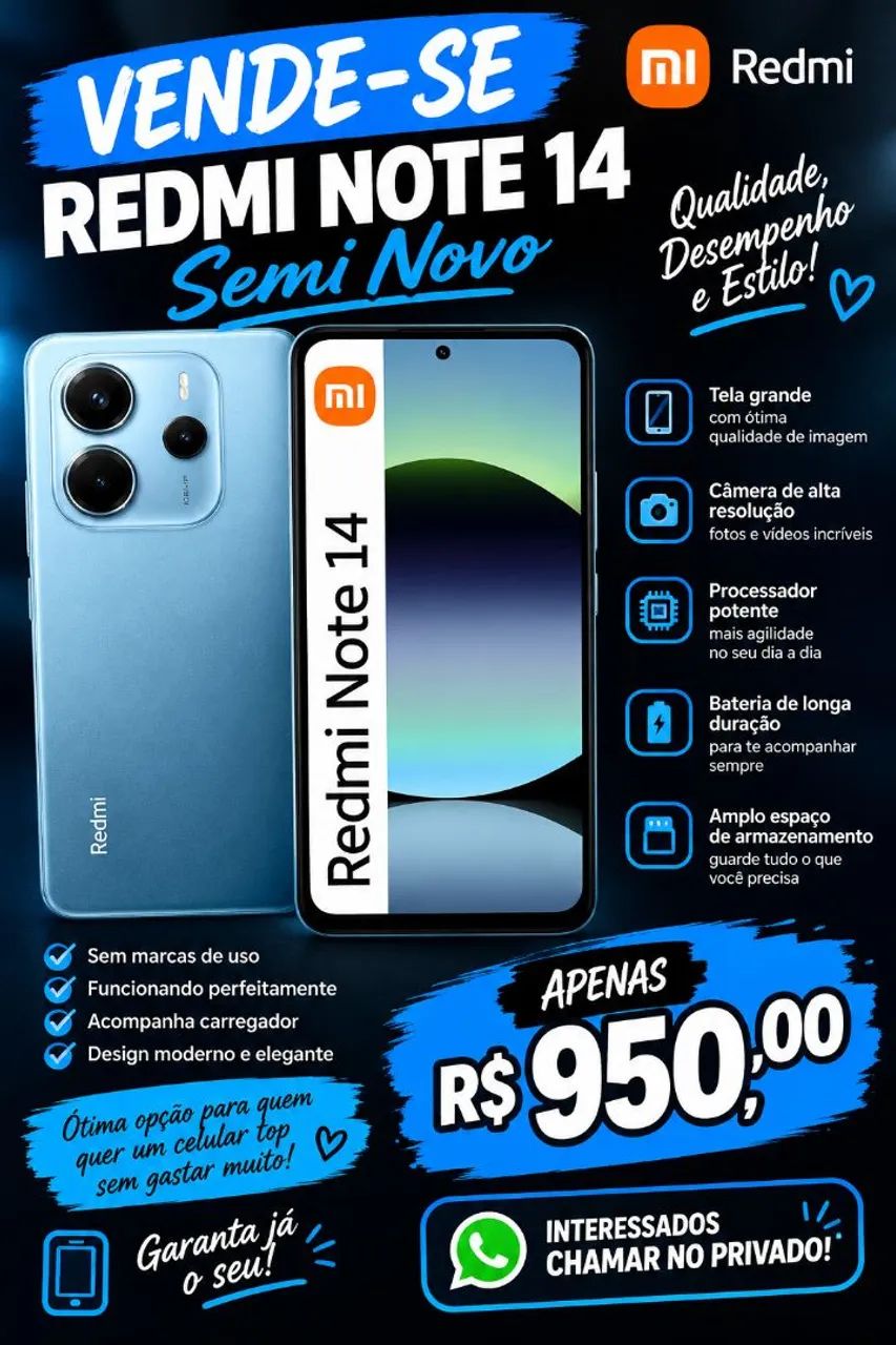 Celular xaiome redmi note 14 