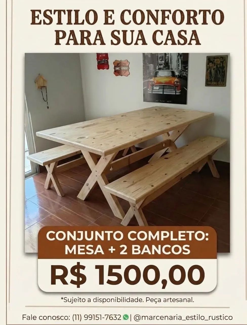 Mesas Rústicas Novas para Varandas  - Foto 2