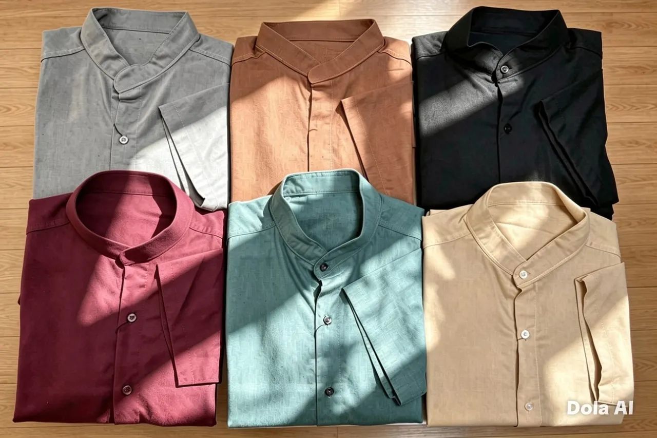 Camisa em linho gola padre - Foto 2