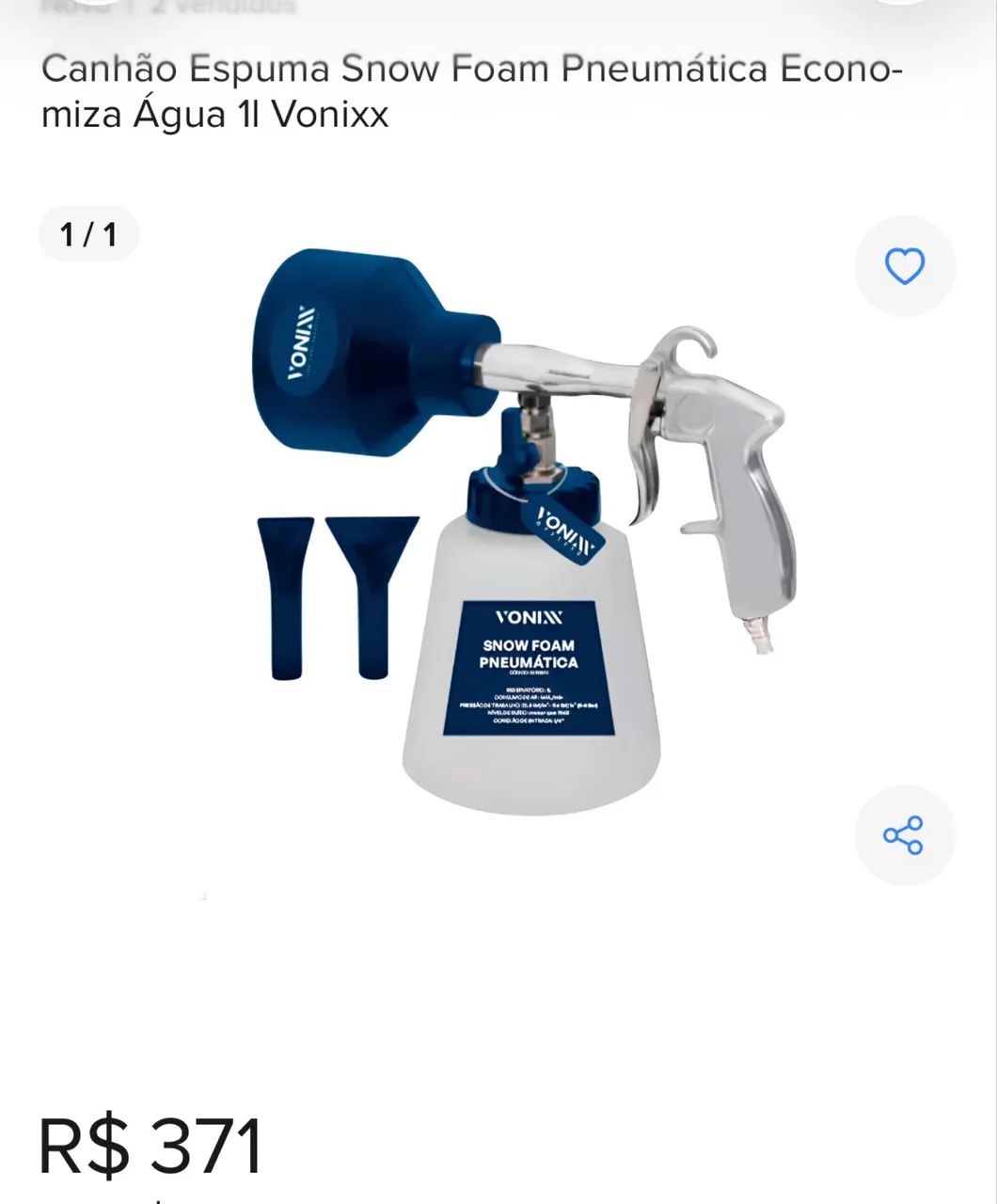 Canhão Espuma Snow Foam Pneumática Economica 1l Vonixx - Foto 2