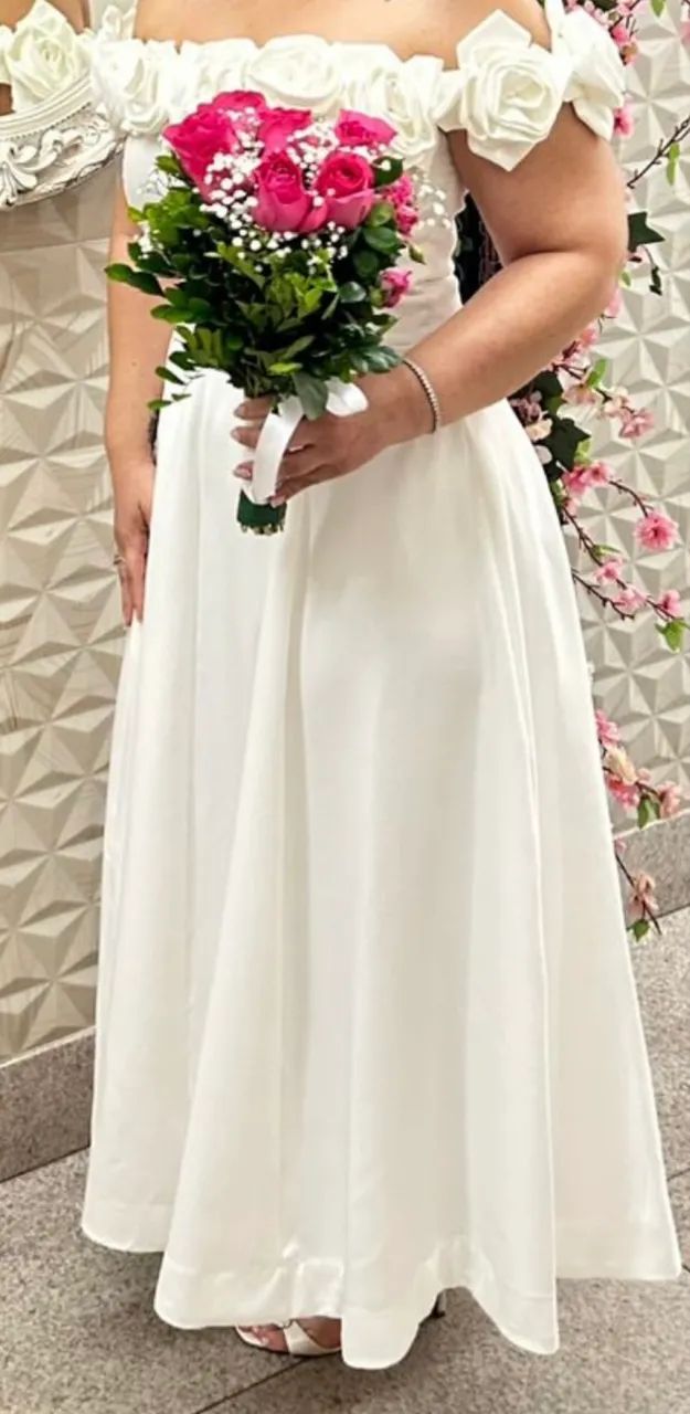 Vestido de noiva midi off white - Foto 2