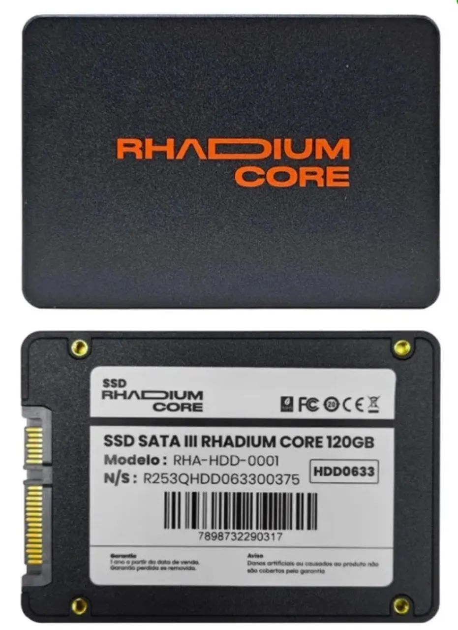 SSD Interno Rhadium Core 2.5" Sata III 120GB 450MBPS