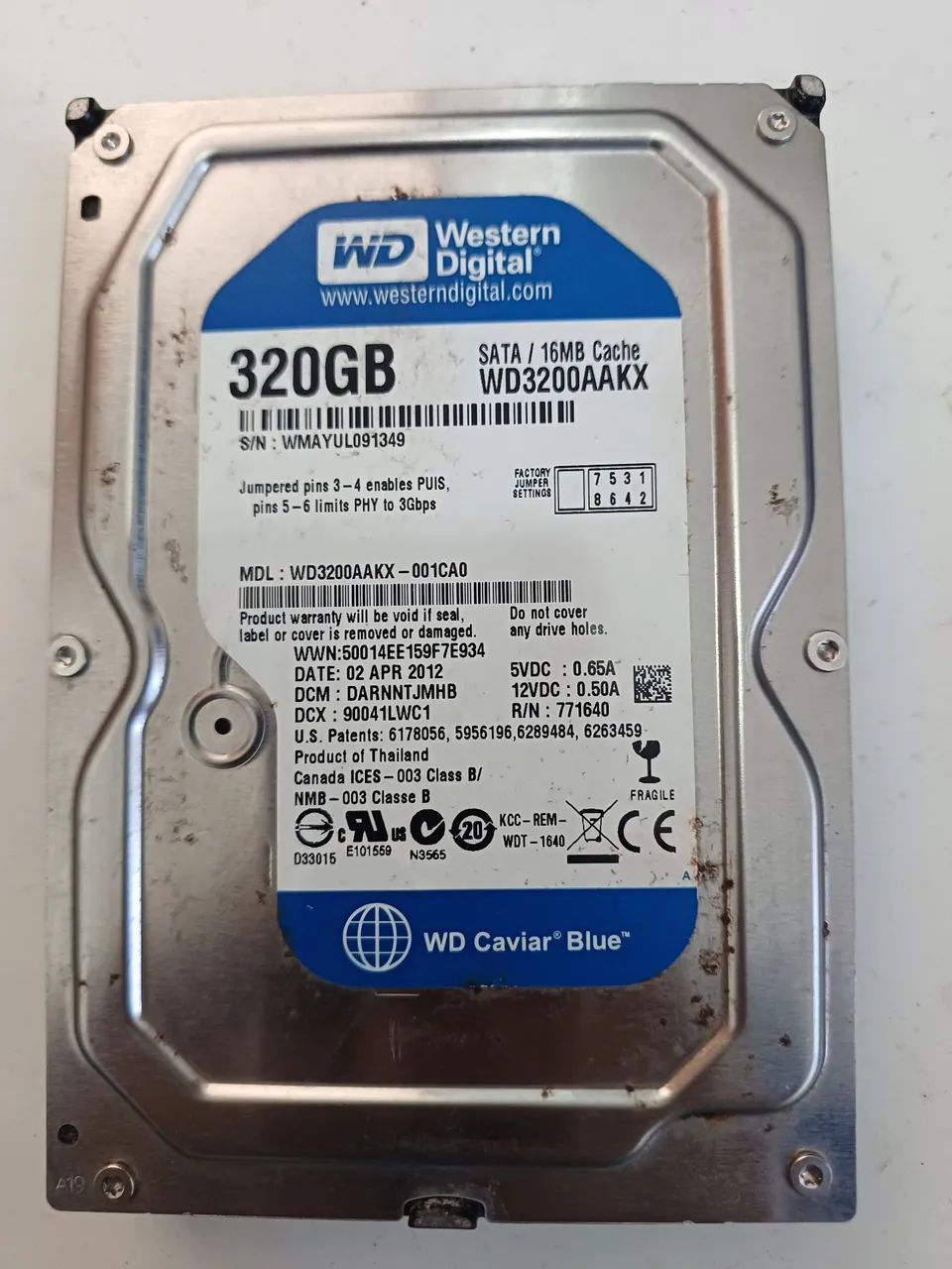 Hd wd 320GB  jogos  cpu 2.5 e 3.5