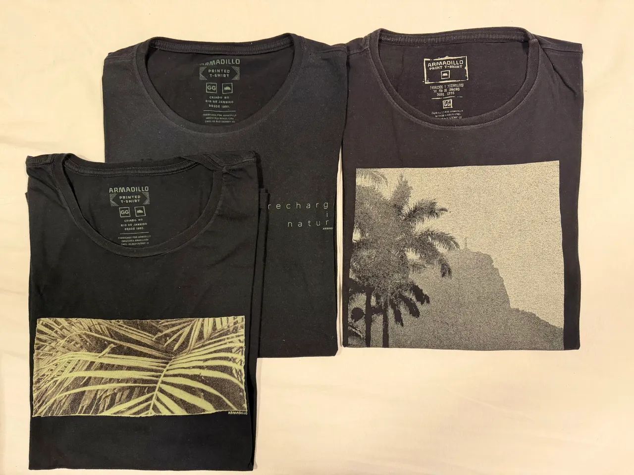 Kit 3 camisetas masculinas Armadillo GG 