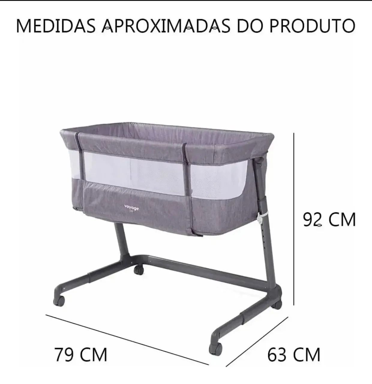 Berço Portátil Co-bed Link Voyage - Cinza Mescla - Foto 4