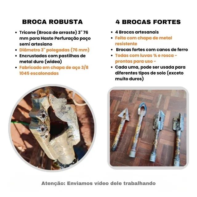 Equipamento caseiro para perfurar poço completo - Foto 4