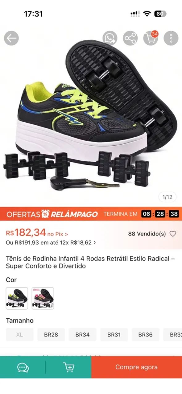 Tênis patins 