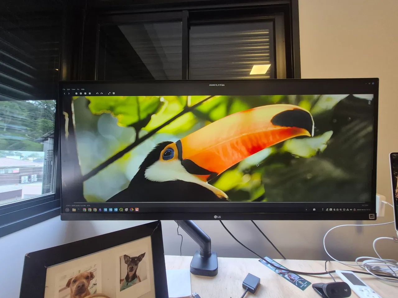 Monitor LG 34 polegadas com braço articulado