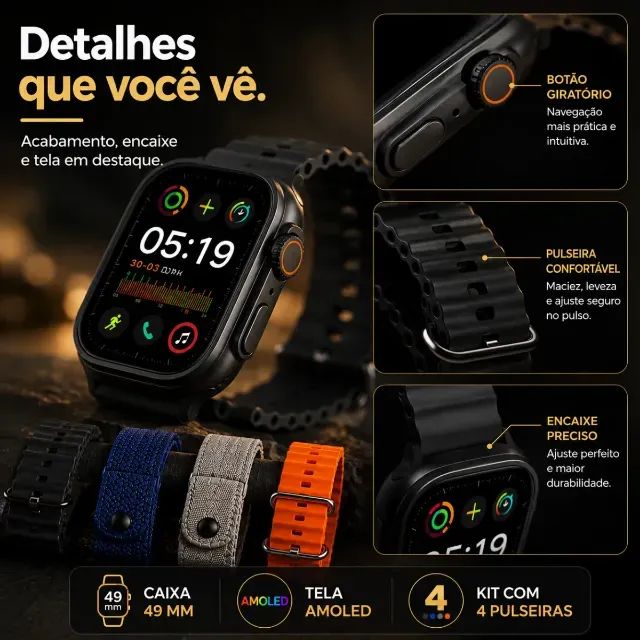 Relógio Smartwatch N11 Amoled 49mm  - Foto 5