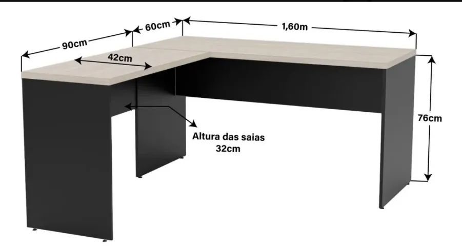 Mesa de canto em L - Foto 3